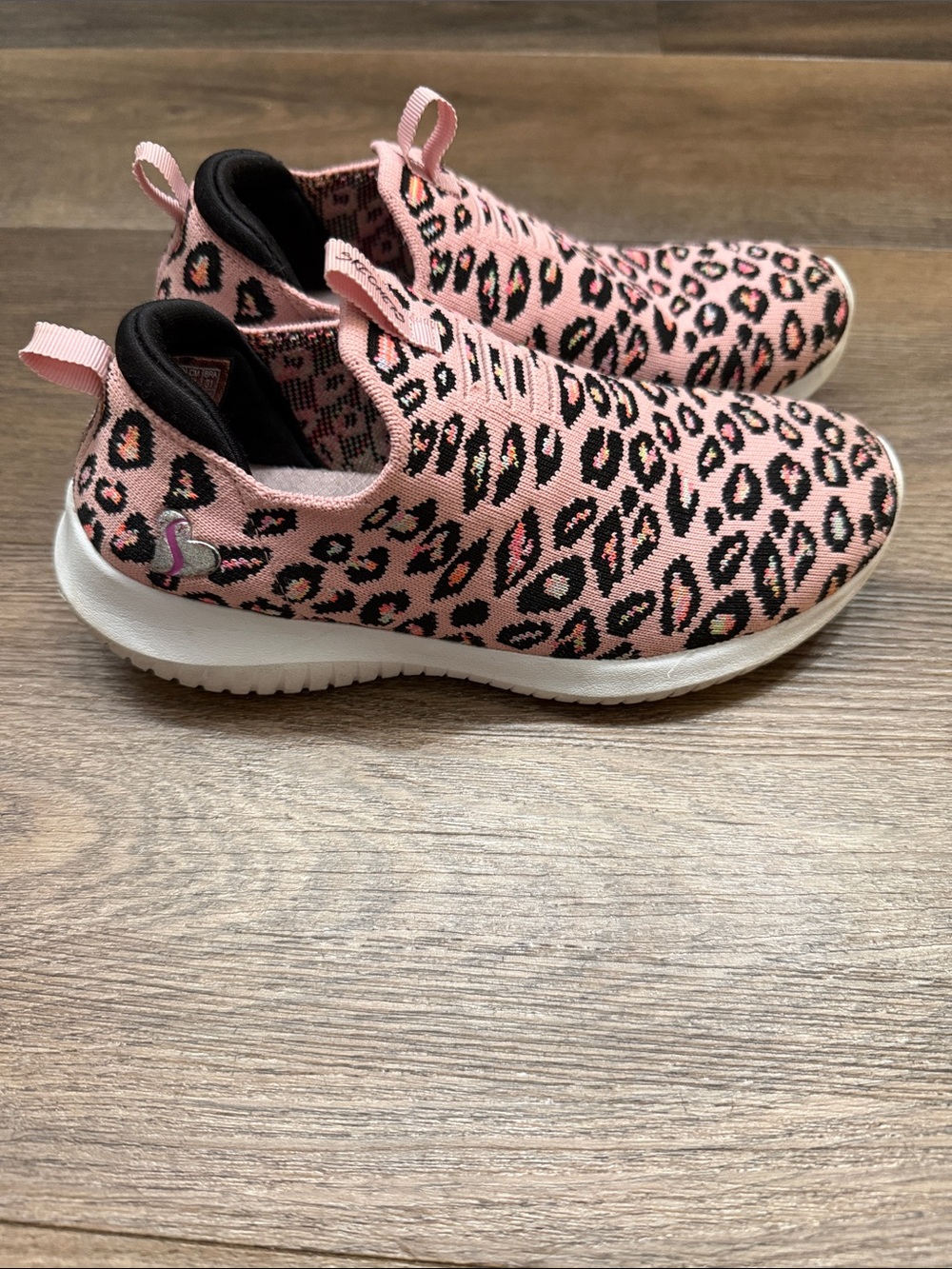 Skechers Pink Leopard Slip-On Sneakers for Kids